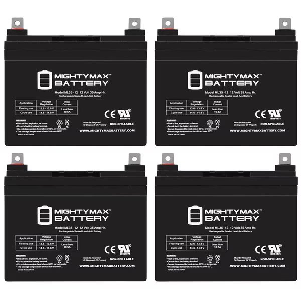 12V 35AH SLA Battery Replacement for Mule 12GC160R - 4PK, Mighty Max Battery, Mfr#: MAX3554035